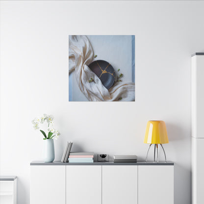 Ma Silk Drape Canvas Art - Kintsugi Gold Repair
