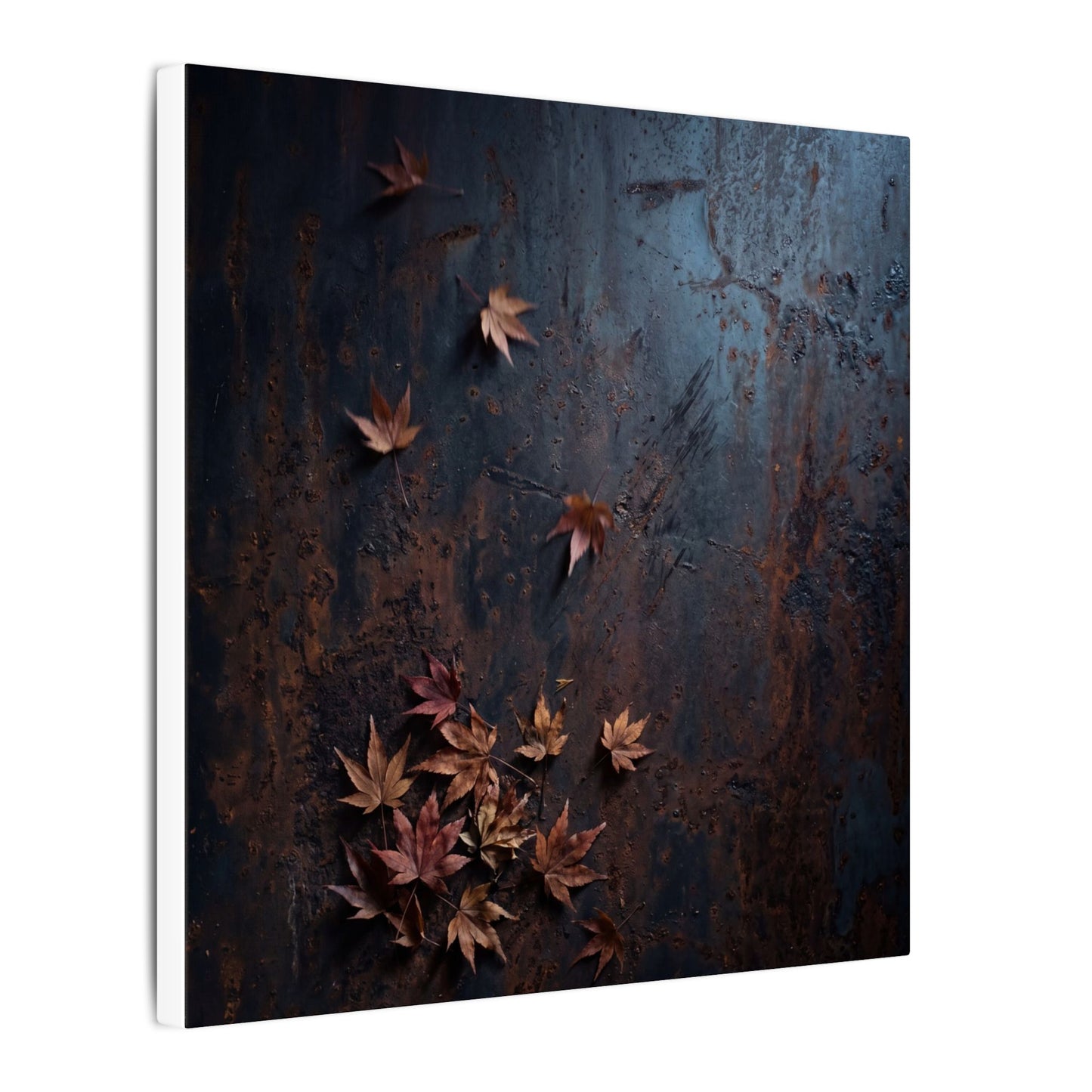 Moonlight Rust Patina Canvas Art - Dark Japandi Mono No Aware