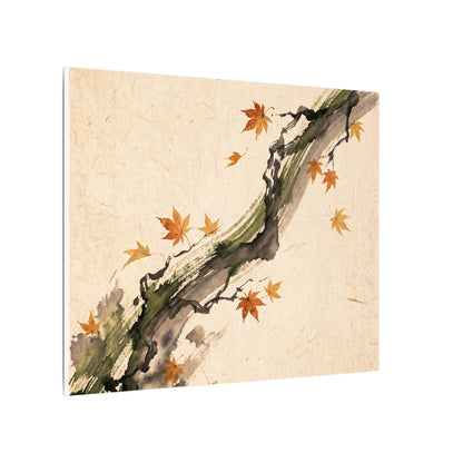 Ink Brushstroke Autumn Canvas Art | Zen Calm Design