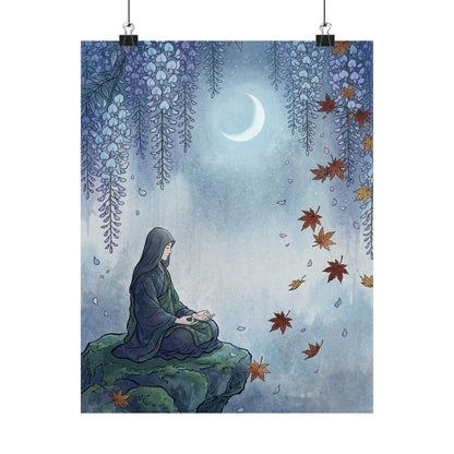 Wisteria Autumn Wall Art Print | Zen Contemplative Design Art Print