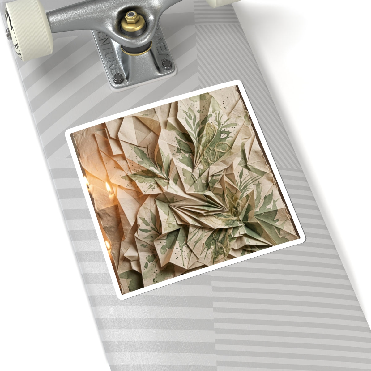 Paper Fold Summer Sticker | Japandi Earthy Design Art Print