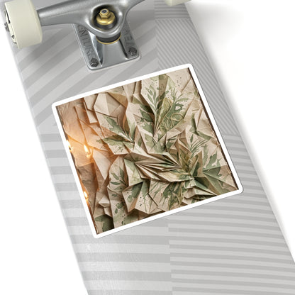 Paper Fold Summer Sticker | Japandi Earthy Design Art Print
