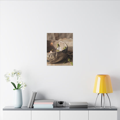 Candlelight Ceramic Bowl Canvas Art - Japandi Ma