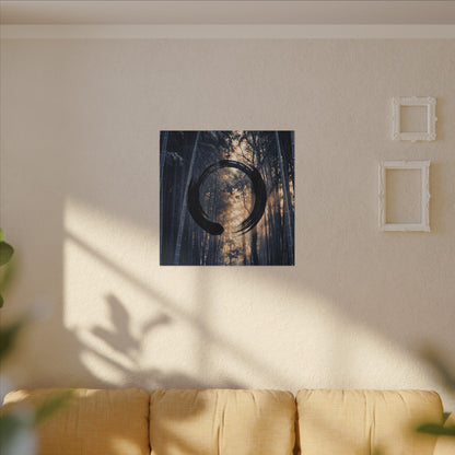 Bamboo Grove Canvas Art | Winter Zen Enso Art
