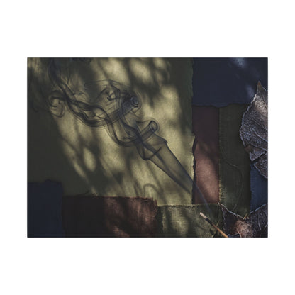 Ma Incense Smoke Canvas Art - Dark Japandi Dark Texture