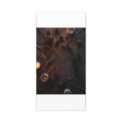 Dried Flowers Canvas Art | Winter Dark Japandi Moody Minimal Art