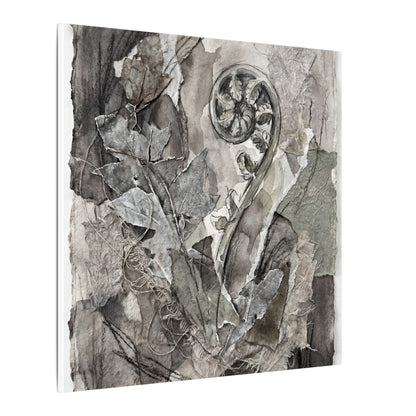 Japandi Fern Unfurling in Overcast | Texture Canvas Art
