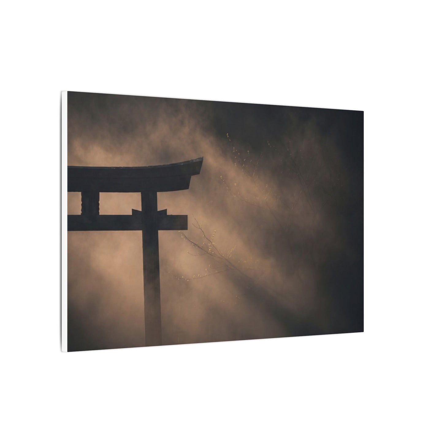 Torii Gate Shadow Zen Canvas Art | Bold Dark Japandi Art
