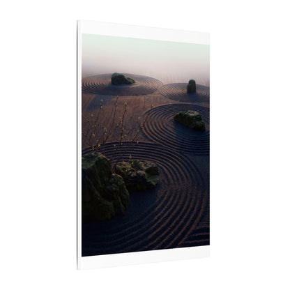 Spring Rock Garden Shadow Zen Canvas Art | Luxurious Decor