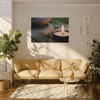 Warm River Stones Canvas Art - Japanese Pattern Japandi