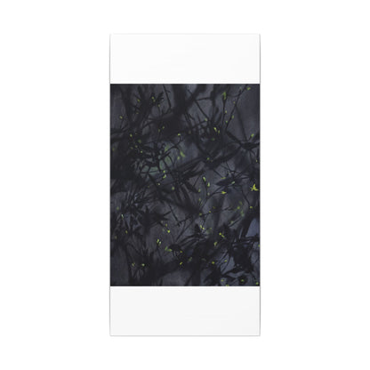 Shadow Play Spring Canvas Art | Dark Japandi Atmospheric Design