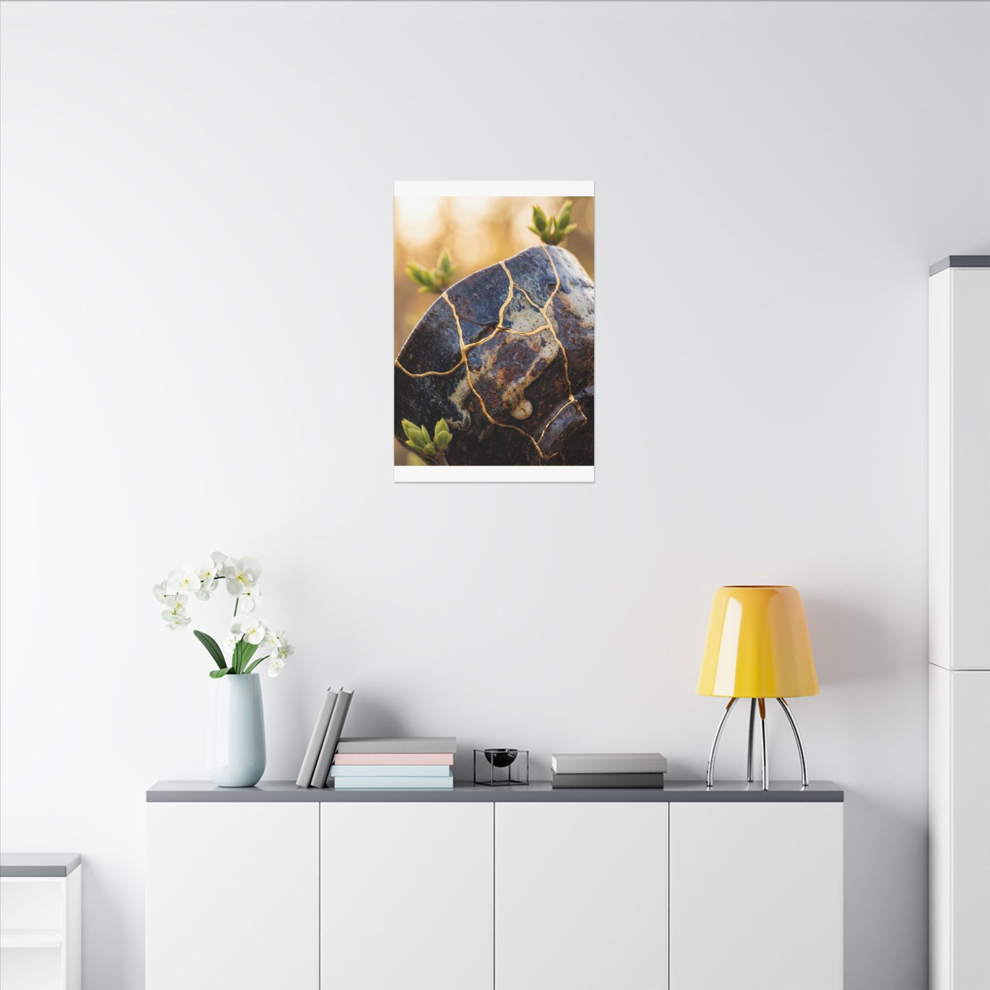 Fukinsei Rust Patina Canvas Art - Kintsugi Gold Repair