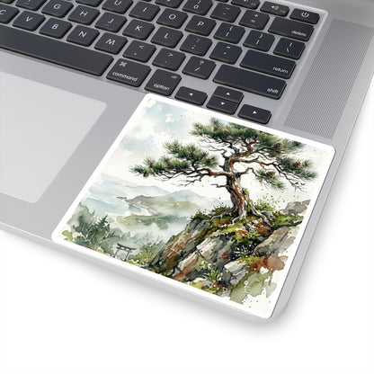 Pine Tree Sticker | Spring Japandi Watercolor Art