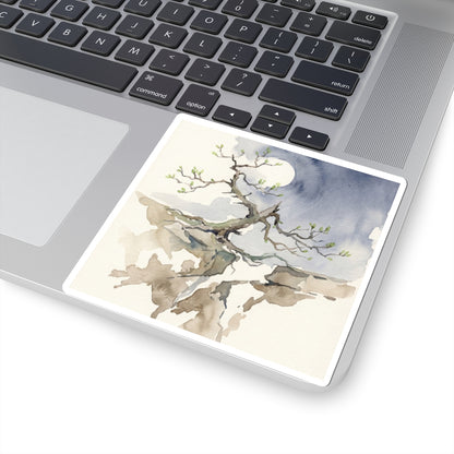 Pine Tree Sticker | Spring Japandi Watercolor Art