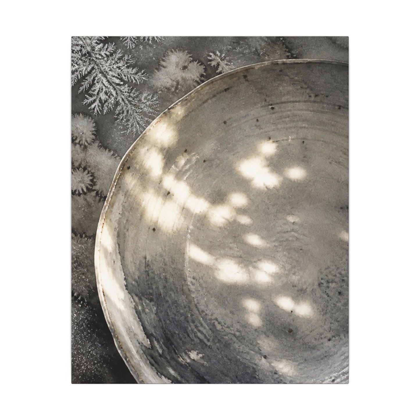Ceramic Bowl Watercolor Canvas Art | Warm Japandi Art