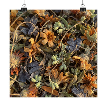 Spring Dried Flowers Japanese Pattern Wall Art Print | Warm Decor Art Print