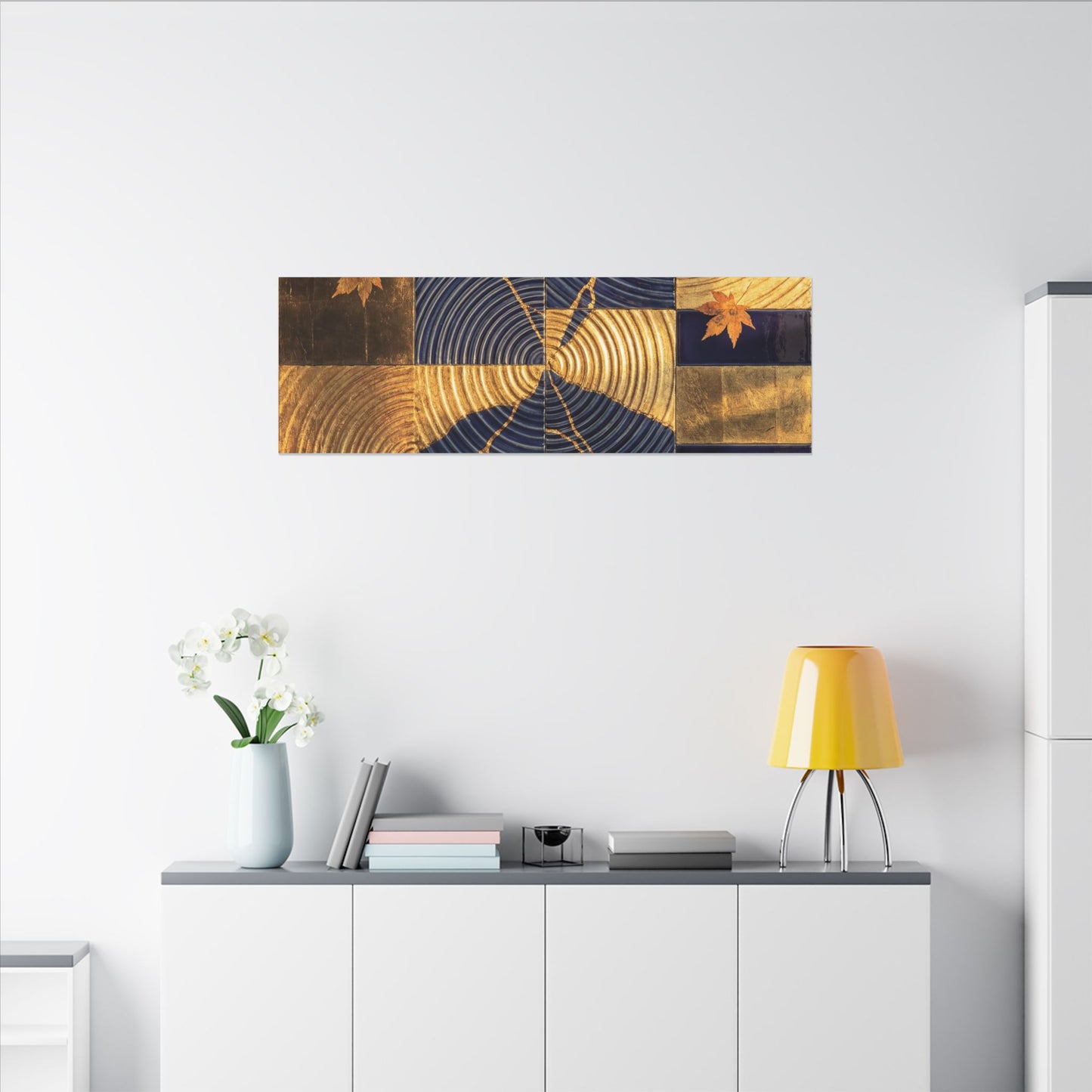 Autumn Water Ripple Crackle Gold Canvas Art | Artful Decor