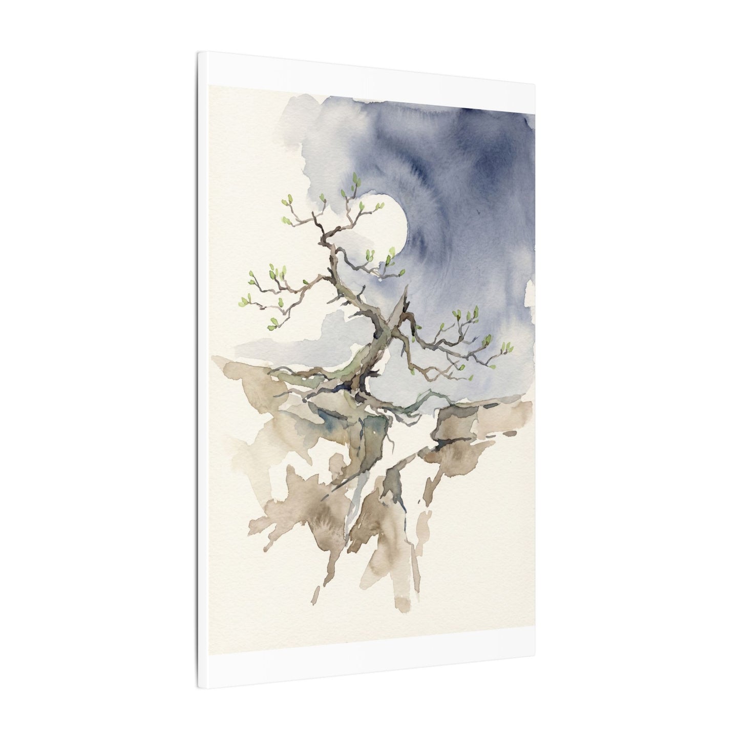 Moonlight Pine Tree Canvas Art - Japandi Ma