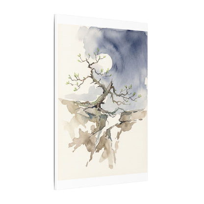 Moonlight Pine Tree Canvas Art - Japandi Ma