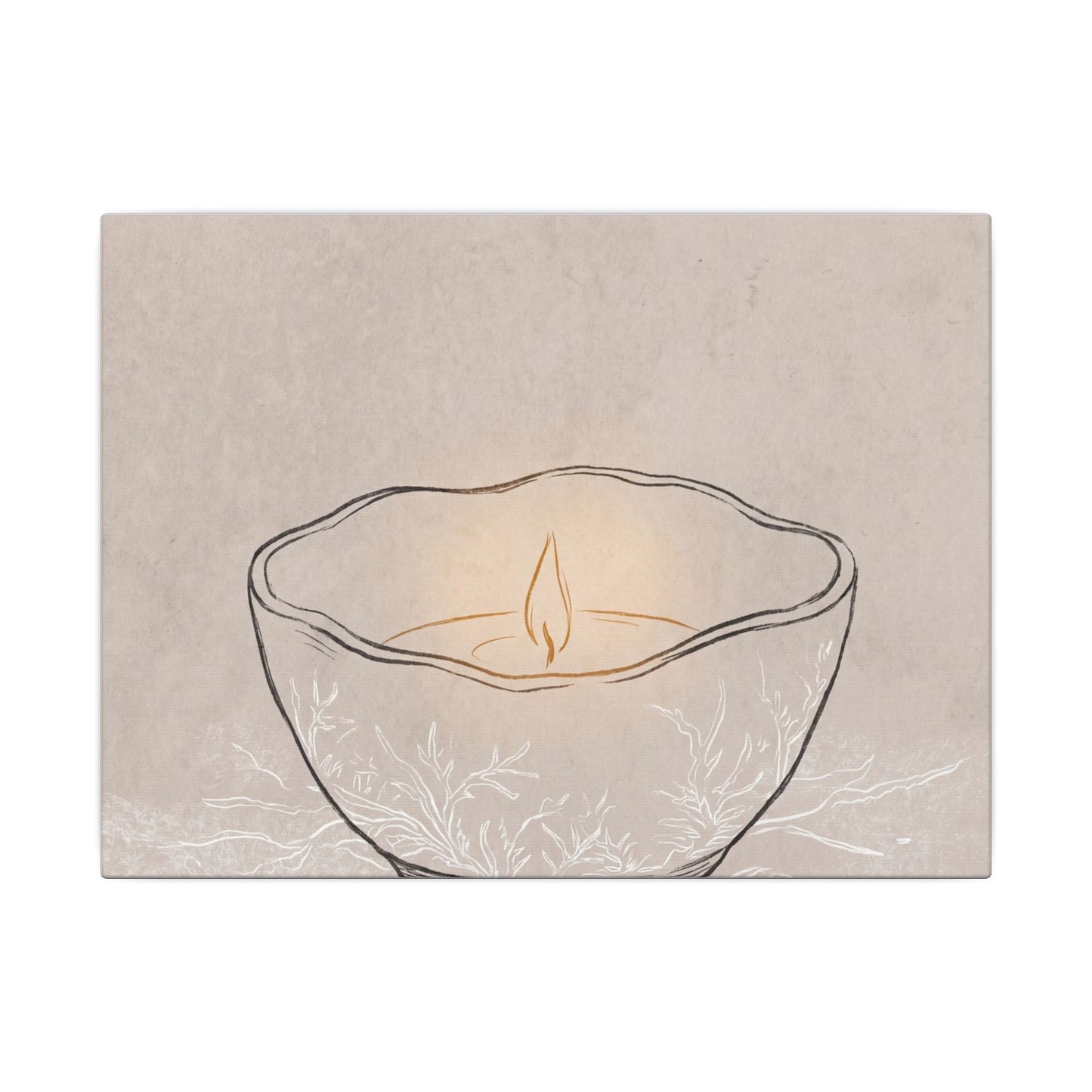 Ceramic Bowl Minimal Line Canvas Art | Neutral Japandi Art Art Print