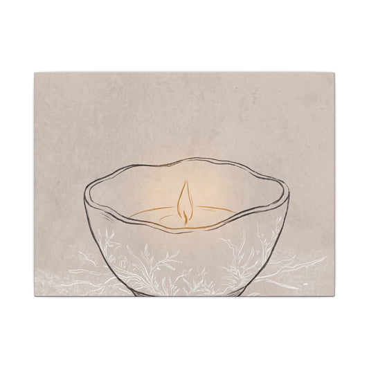 Ceramic Bowl Minimal Line Canvas Art | Neutral Japandi Art Art Print