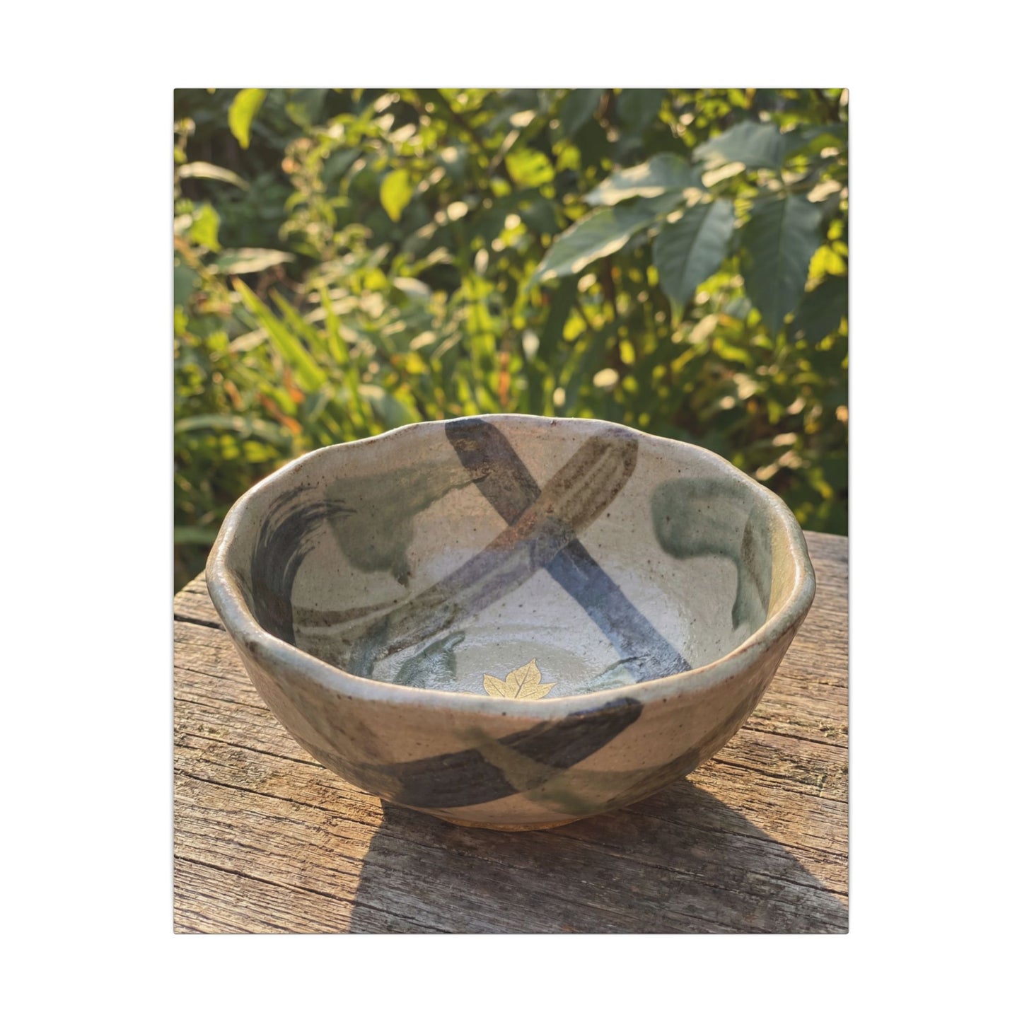 Earthy Ceramic Bowl Canvas Art - Japanese Pattern Japandi
