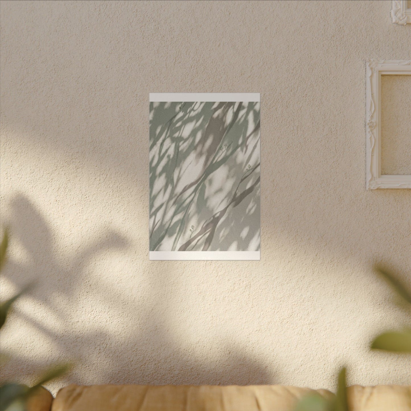 Japandi Shadow Play in Dappled | Japanese Pattern Canvas Art