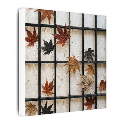 Japandi Shoji Screen in Overcast | Texture Canvas Art