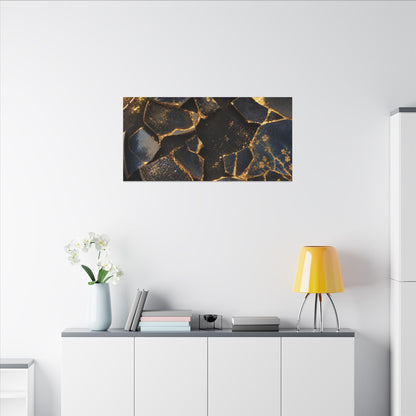 Golden Hour Broken Pottery Canvas Art - Kintsugi Ma