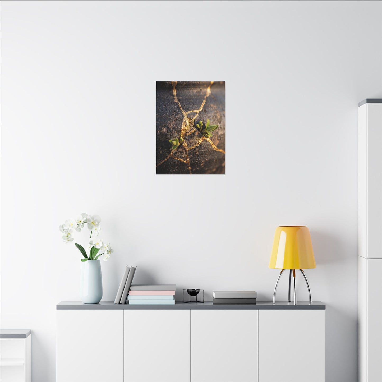 Rust Patina Gold Repair Canvas Art | Resilient Kintsugi Art