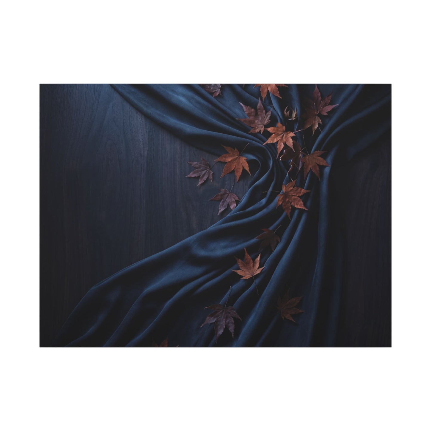 Silk Drape Autumn Canvas Art | Dark Japandi Sophisticated Design