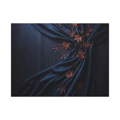 Silk Drape Autumn Canvas Art | Dark Japandi Sophisticated Design