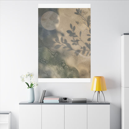 Japandi Shadow Play in Moonlight | Texture Canvas Art