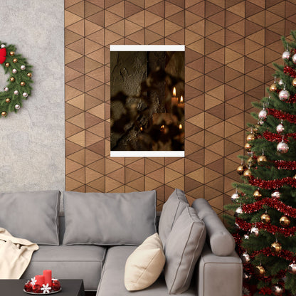 Shadow Play Winter Wall Art Print | Dark Japandi Moody Design
