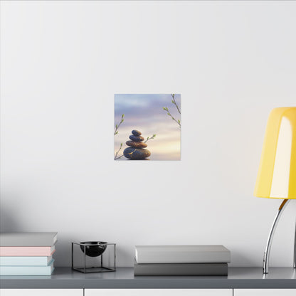 Spring River Stones Gold Vein Canvas Art | Philosophical Decor