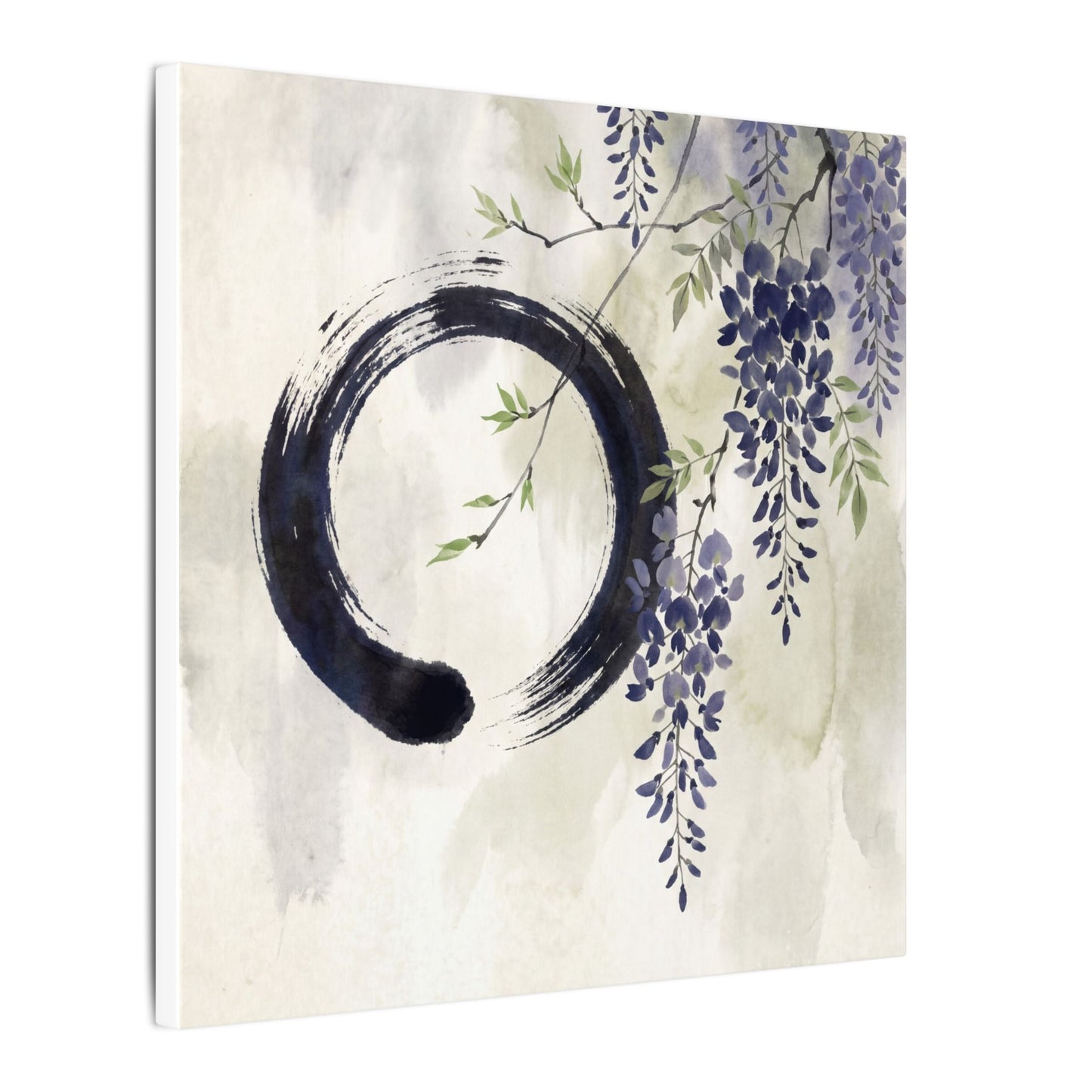 Wisteria Enso Canvas Art | Serene Zen Art