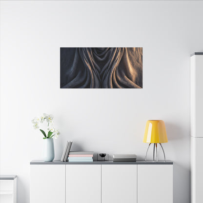Moody Silk Drape Canvas Art - Shadow Zen Dark Japandi