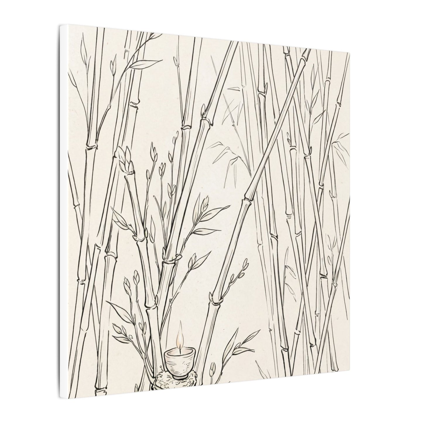 Candlelight Bamboo Grove Canvas Art - Japandi Fukinsei