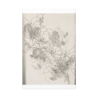 Shadow Play Spring Canvas Art | Dark Japandi Sophisticated Design