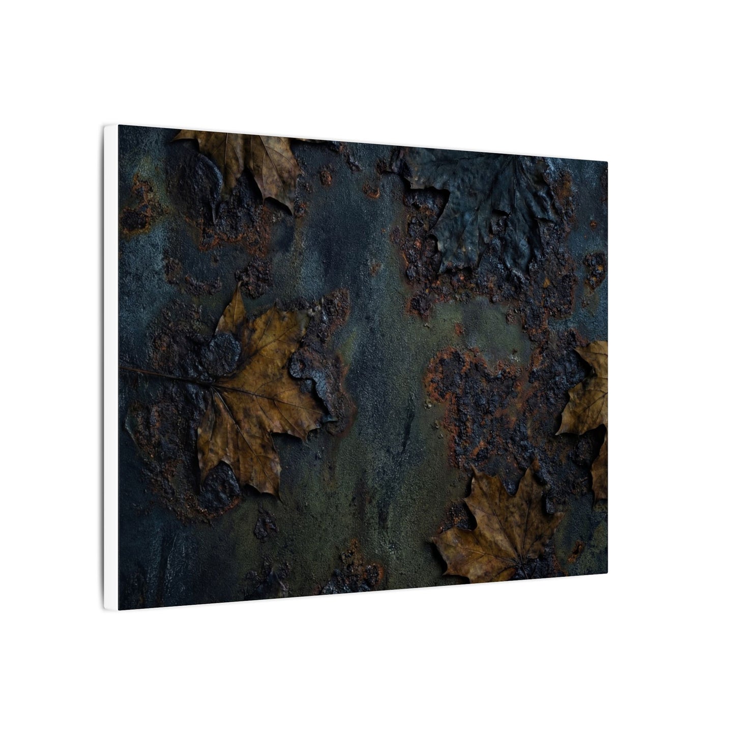 Shibui Rust Patina Canvas Art - Dark Japandi Charcoal Ink