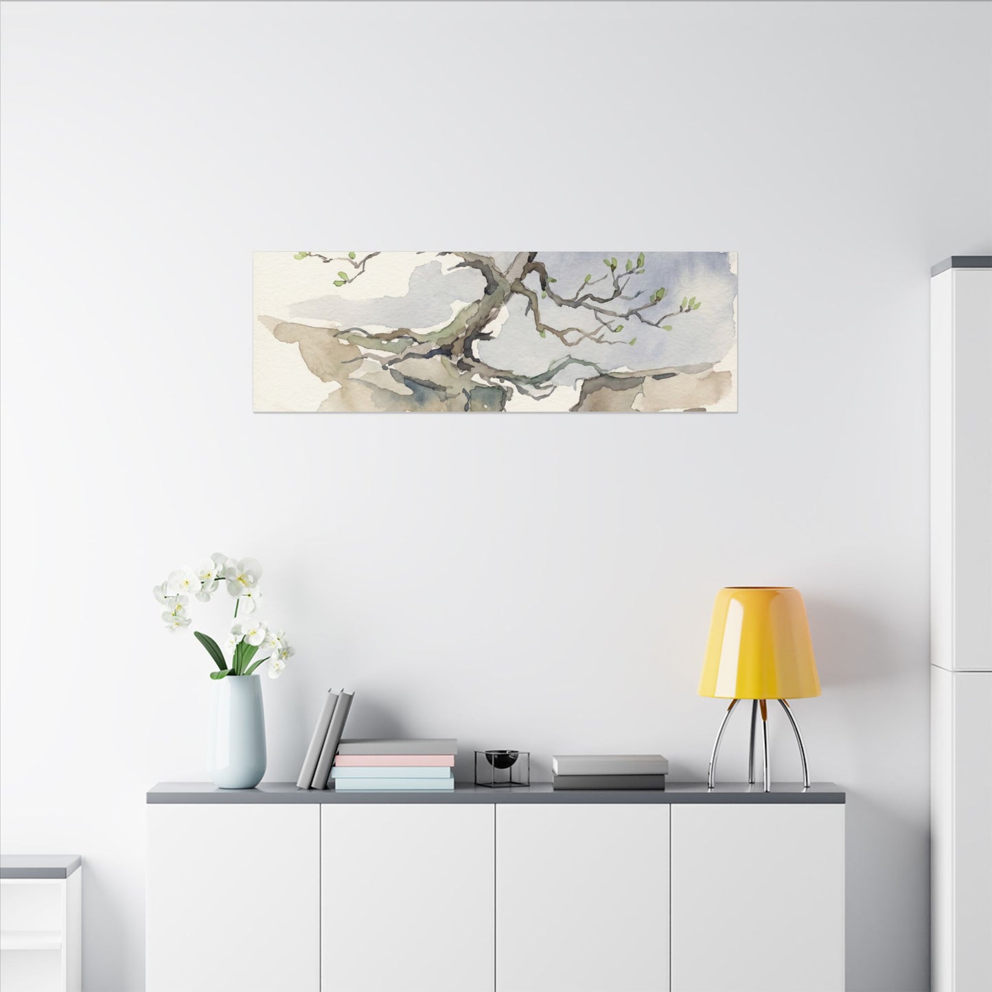 Moonlight Pine Tree Canvas Art - Japandi Ma
