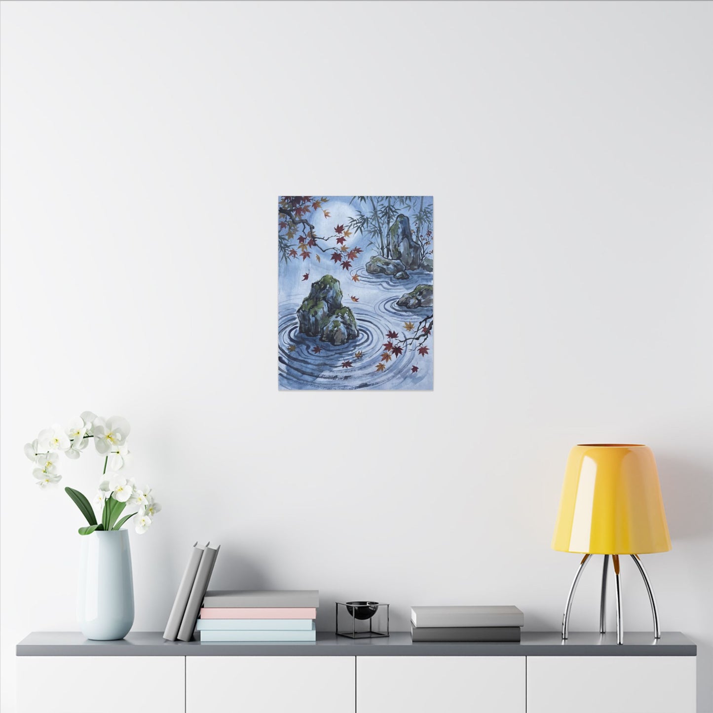 Rock Garden Autumn Canvas Art | Zen Tranquil Design