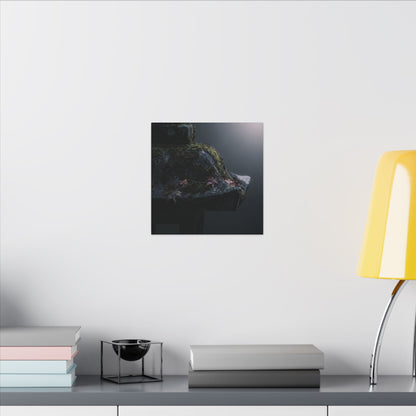 Stone Lantern Moody Minimal Canvas Art | Sophisticated Dark Japandi Art