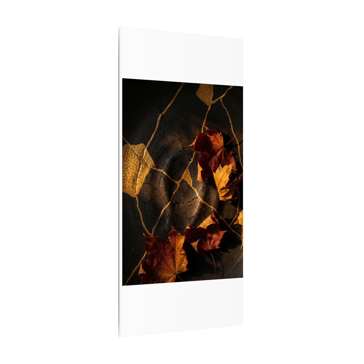 Resilient Shadow Play Canvas Art - Crackle Gold Kintsugi