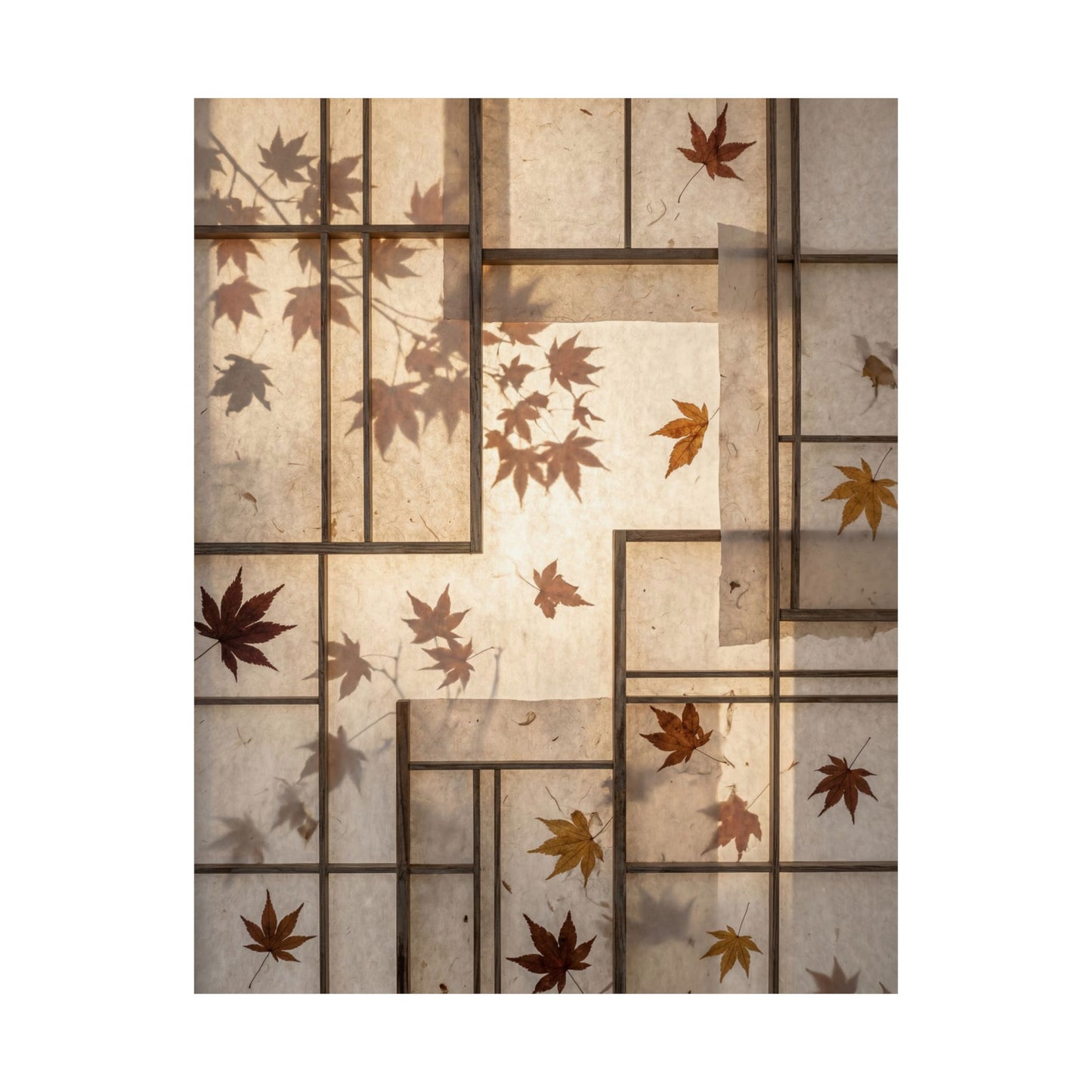 Fukinsei Shoji Screen Wall Art Print - Japandi Japanese Pattern