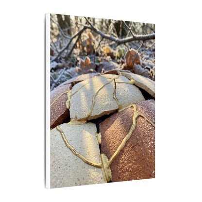Broken Pottery Crackle Gold Canvas Art | Healing Kintsugi Art
