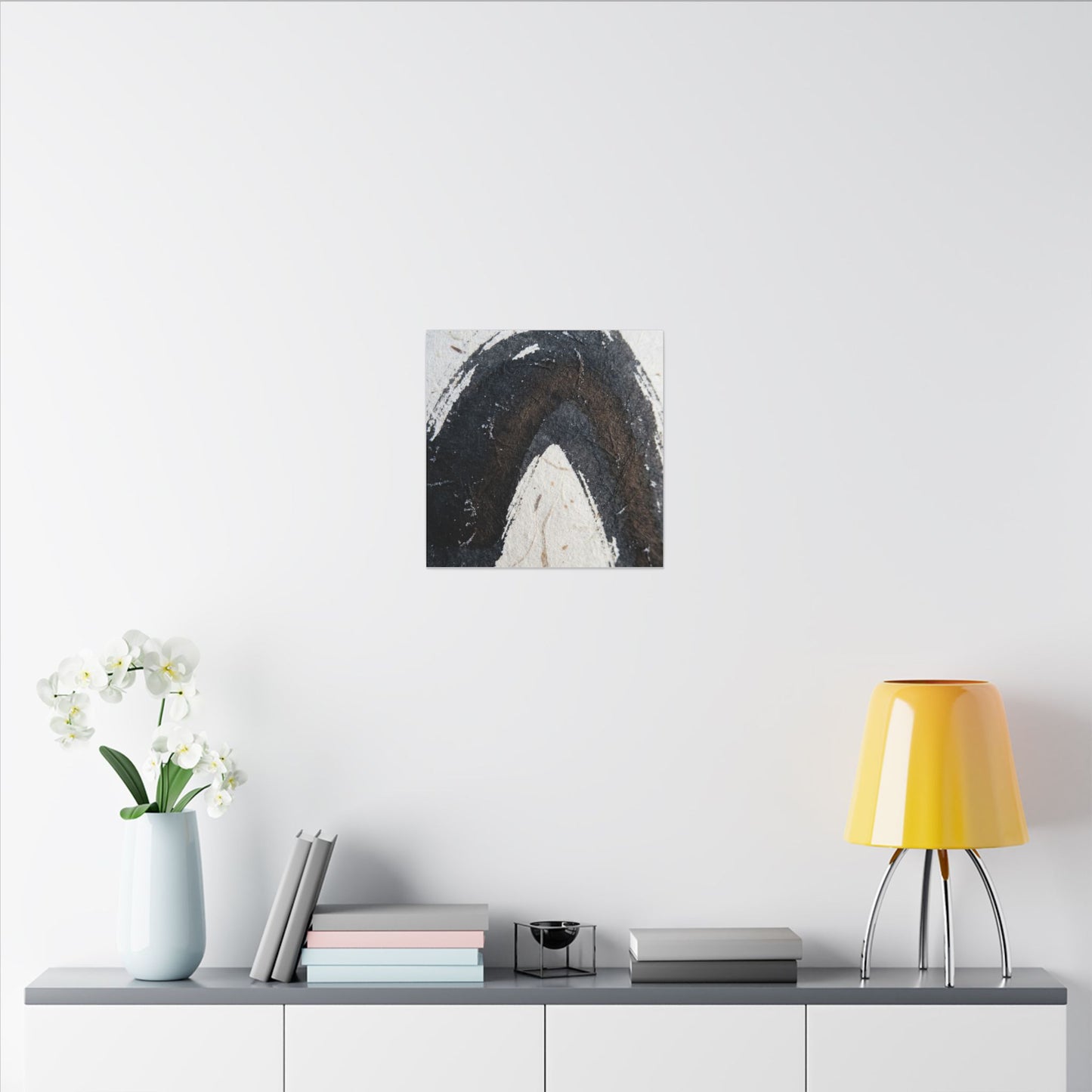 Moody Ink Brushstroke Canvas Art - Moody Minimal Dark Japandi