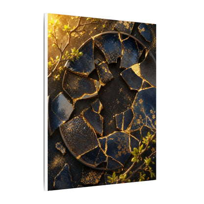 Golden Hour Broken Pottery Canvas Art - Kintsugi Ma
