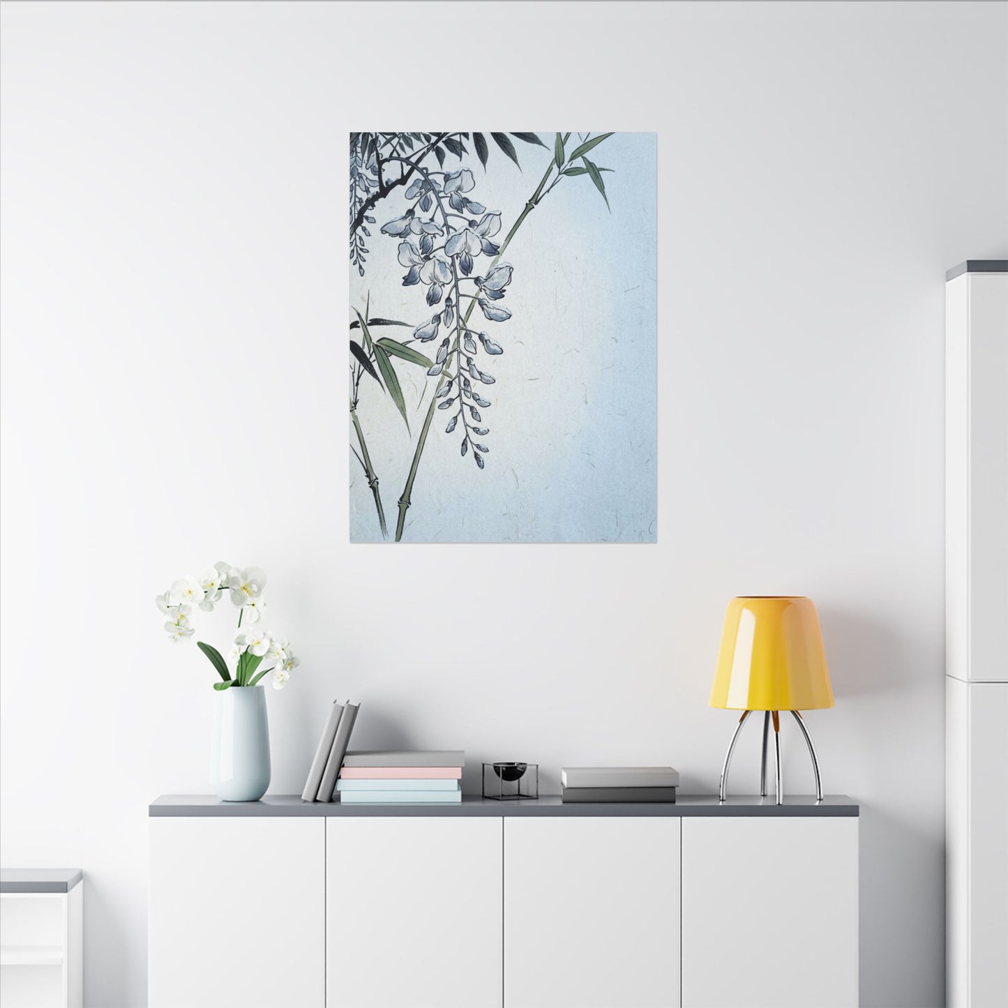 Zen Wisteria in Moonlight | Ukiyo E Inspired Canvas Art