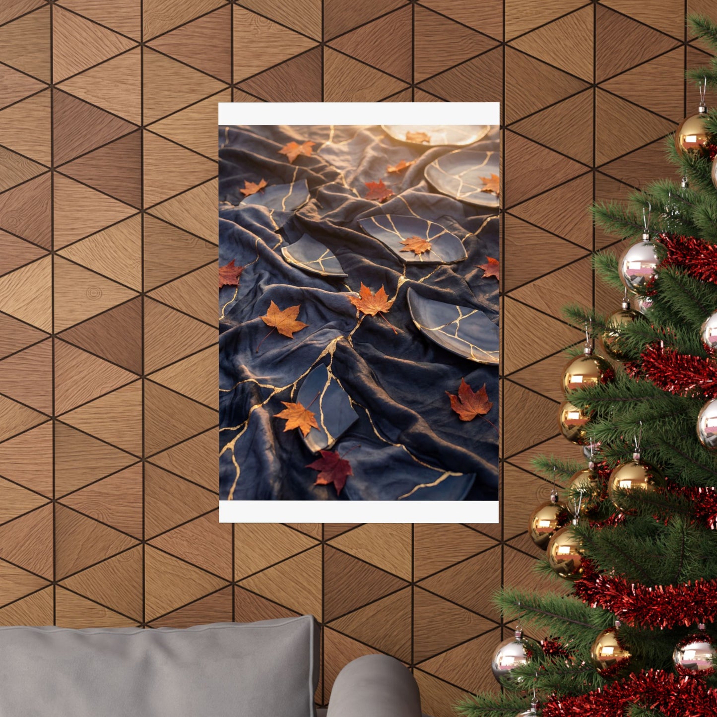 Silk Drape Gold Repair Wall Art Print | Artful Kintsugi Art